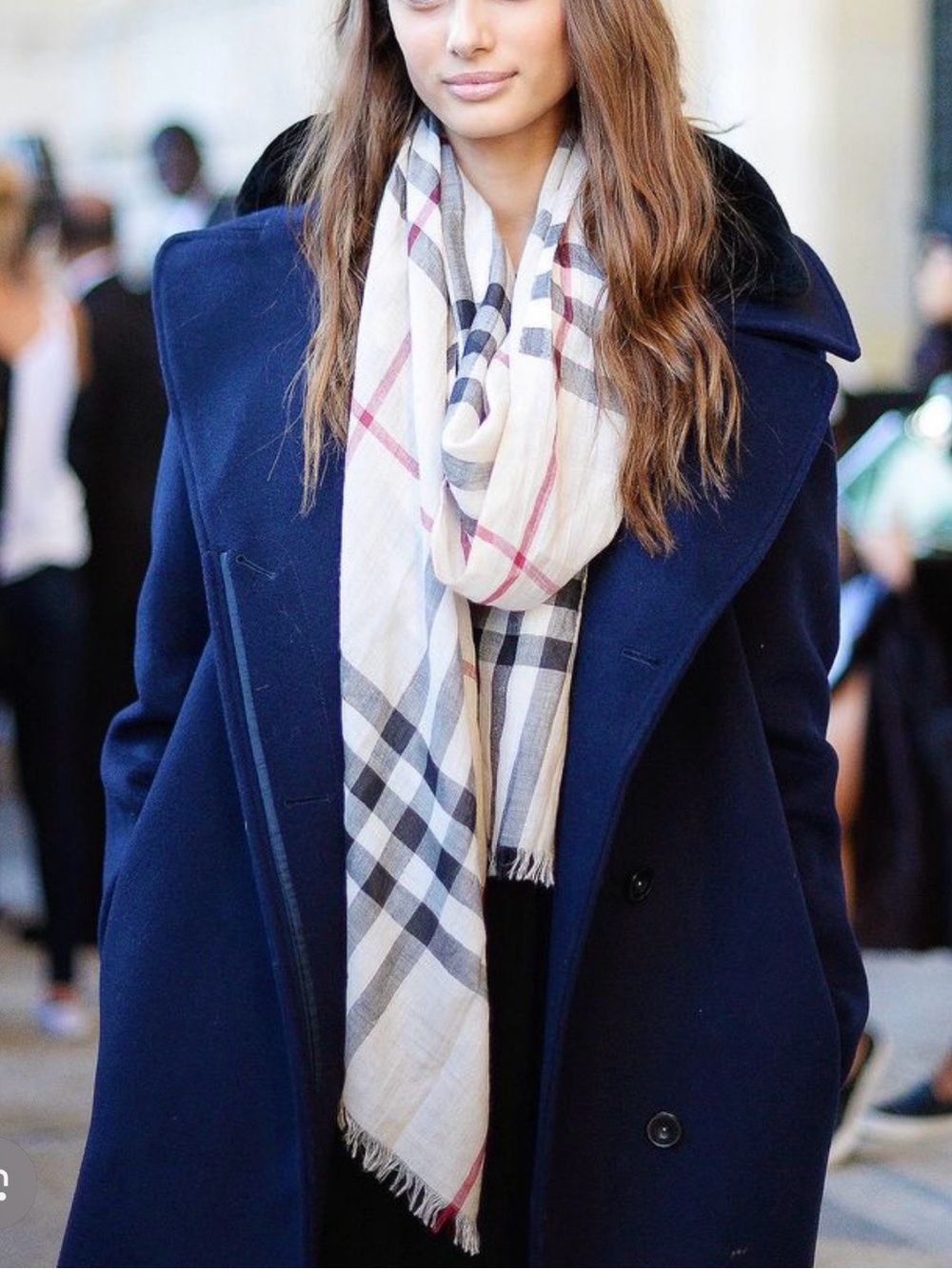 Burberry Giant Check Wool Silk Gauze Scarf